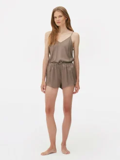 Mujer Primark Pantalones De Pijama|Pantalones Cortos De Pijama En Satén Con Lazo