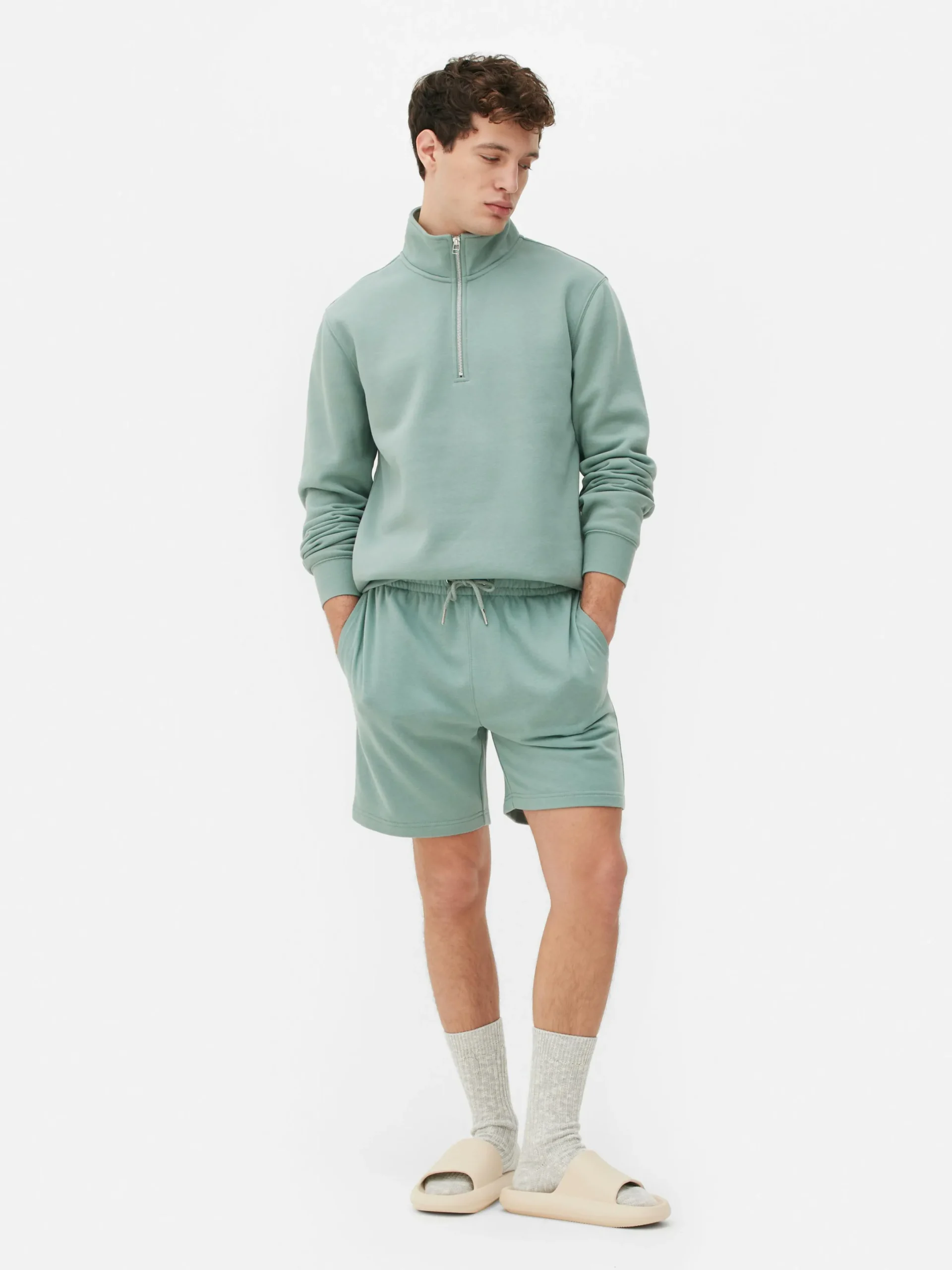 Hombre Primark Pantalones Cortos|Pantalones Cortos De Punto Con Cordón De Ajuste