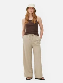 Mujer Primark Pantalones Y Leggings|Pantalones Rectos Con Cordón De Ajuste