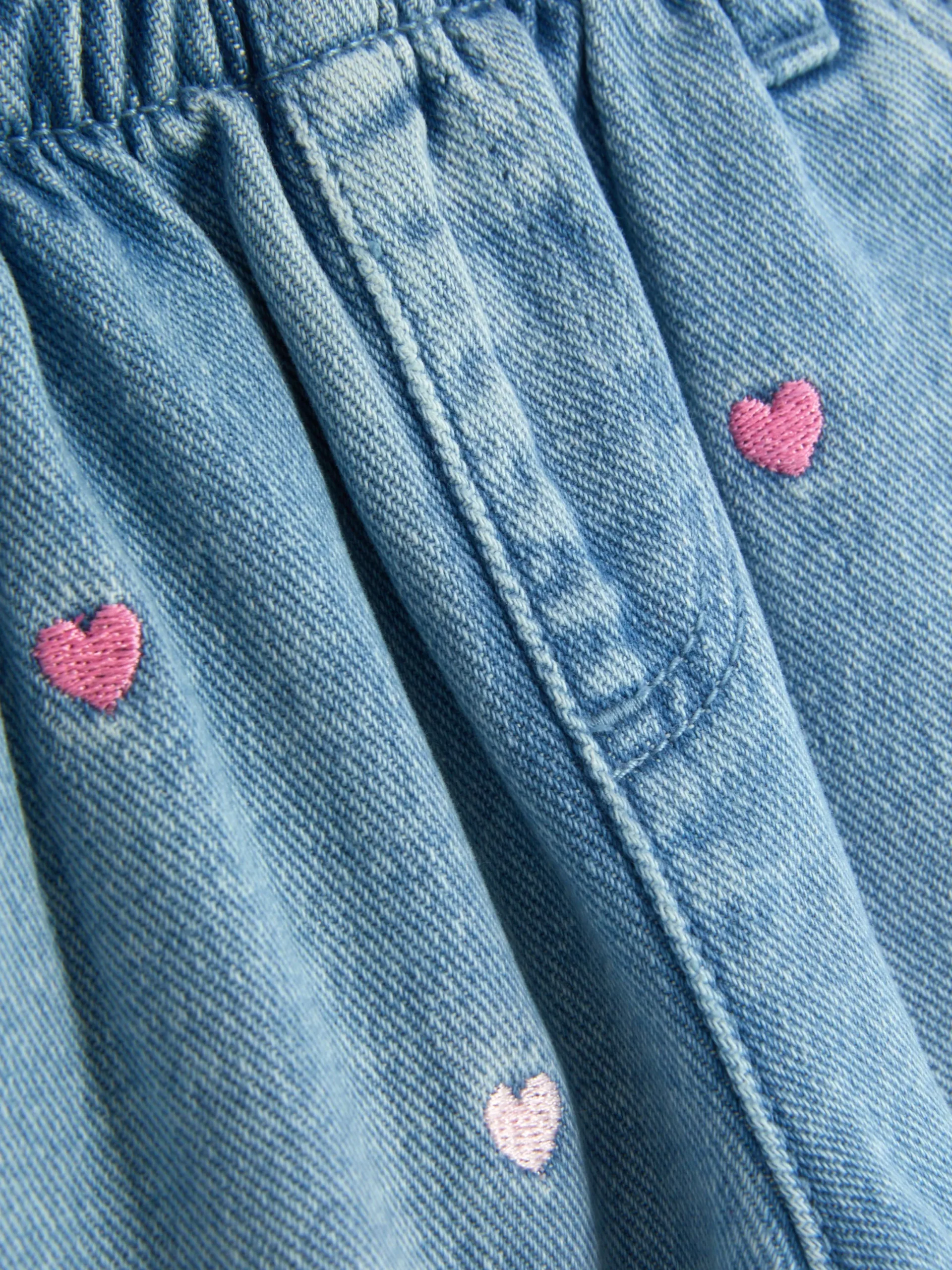 Primark Pantalones Y Leggings|Pantalones Vaqueros Con Corazones Bordados