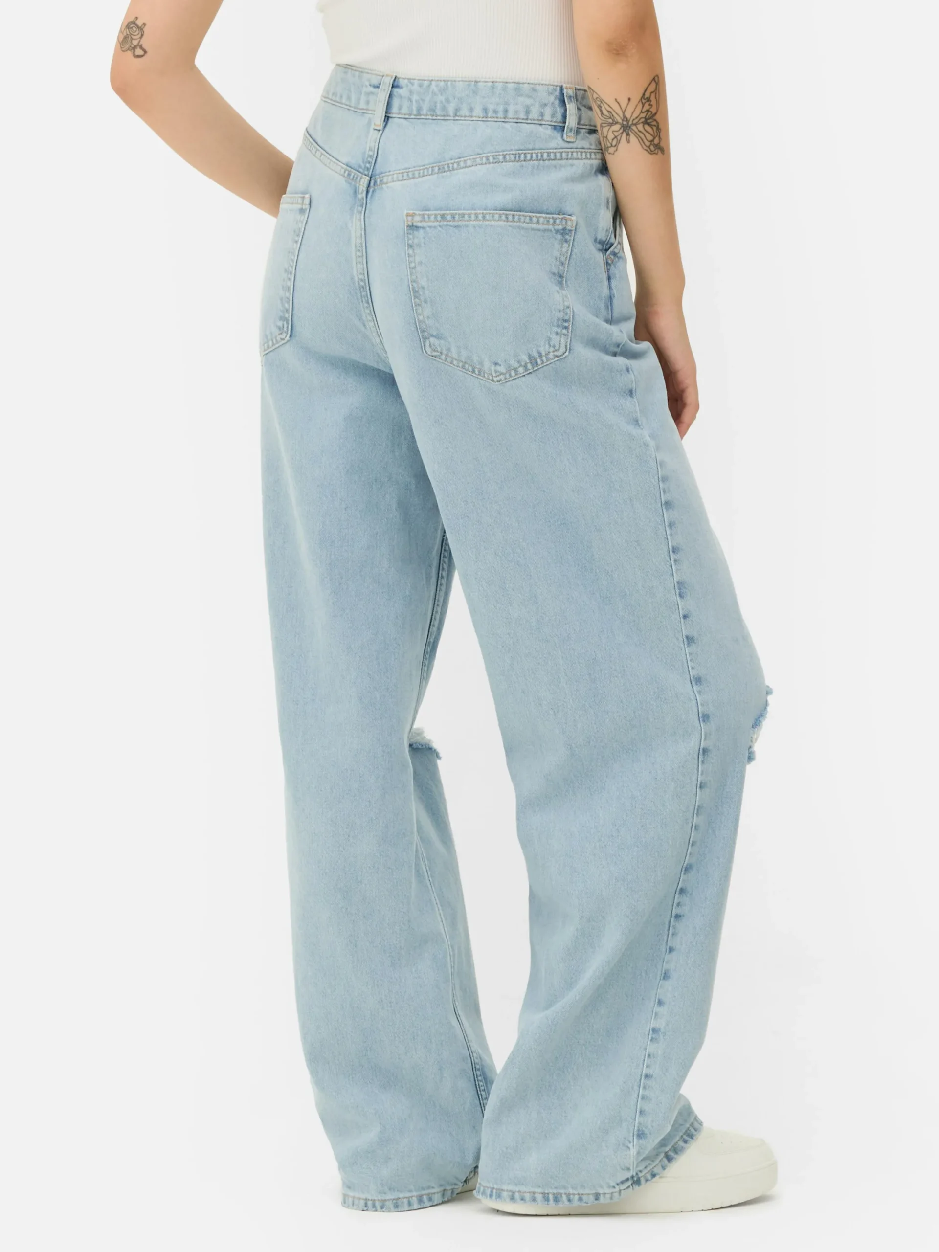 Mujer Primark Vaqueros|Pantalones Vaqueros De Pernera Ancha Desgastados