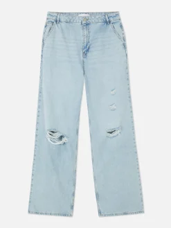 Mujer Primark Vaqueros|Pantalones Vaqueros De Pernera Ancha Desgastados