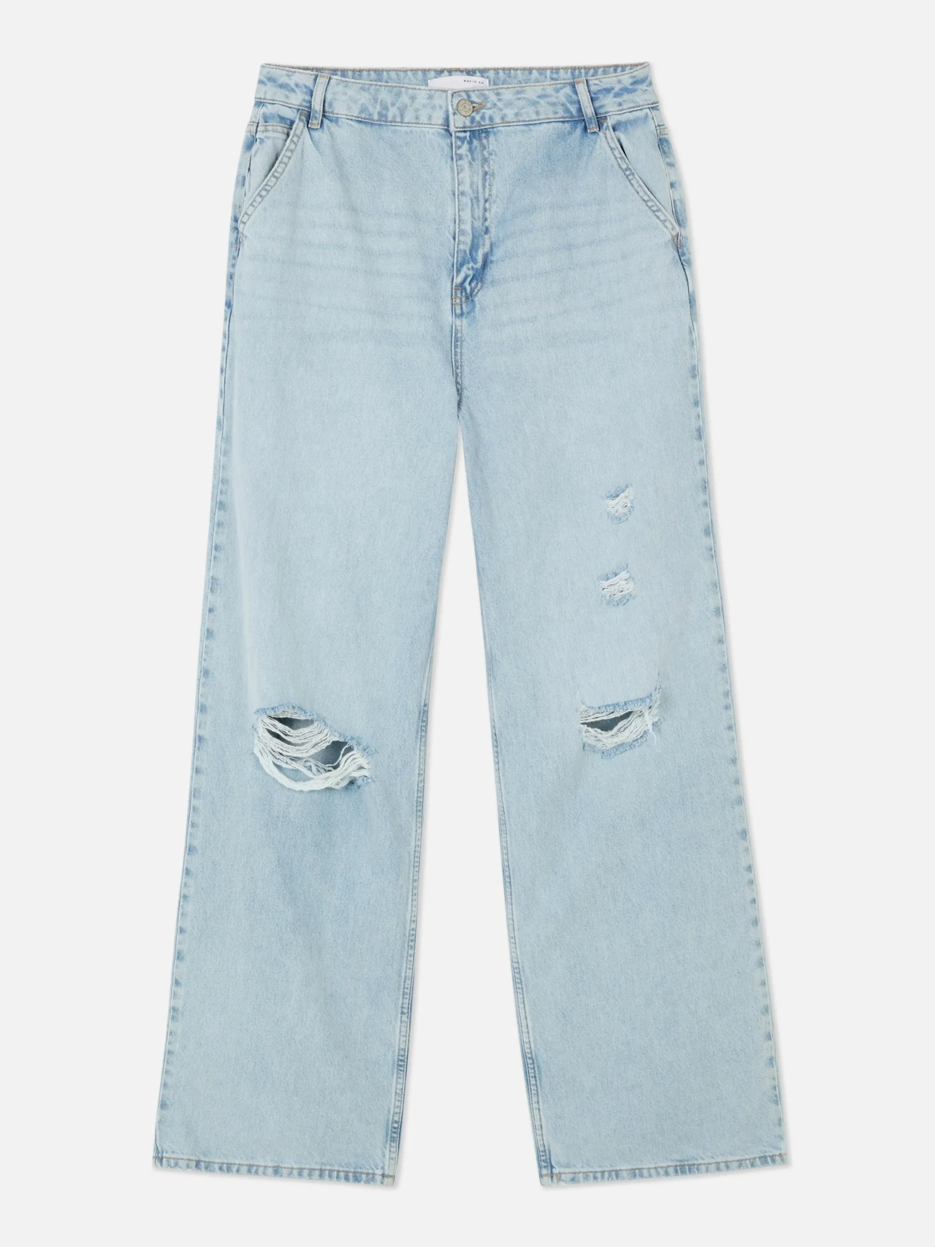 Mujer Primark Vaqueros|Pantalones Vaqueros De Pernera Ancha Desgastados