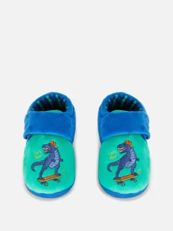 Niños Primark Zapatillas De Estar En Casa|Pantuflas Con Suela Cupsole Y Bordado De Dinosaurio
