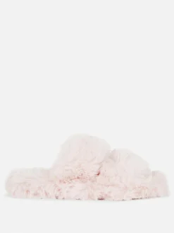 Mujer Primark Zapatillas De Estar En Casa|Zapatillas De Estar En Casa|Pantuflas De Pelo Sintético Con Doble Tira