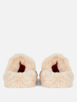 Mujer Primark Zapatillas De Estar En Casa|Pantuflas De Pelo Sintético Con Doble Tira