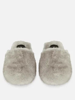 Mujer Primark Zapatillas De Estar En Casa|Pantuflas Destalonadas De Pelo De The Edit