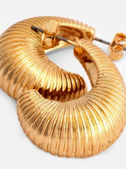 Mujer Primark Bisutería|Pendientes De Aro En Forma De Gota Con Textura