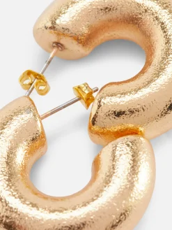 Mujer Primark Bisutería|Pendientes De Aro Gruesos Con Textura