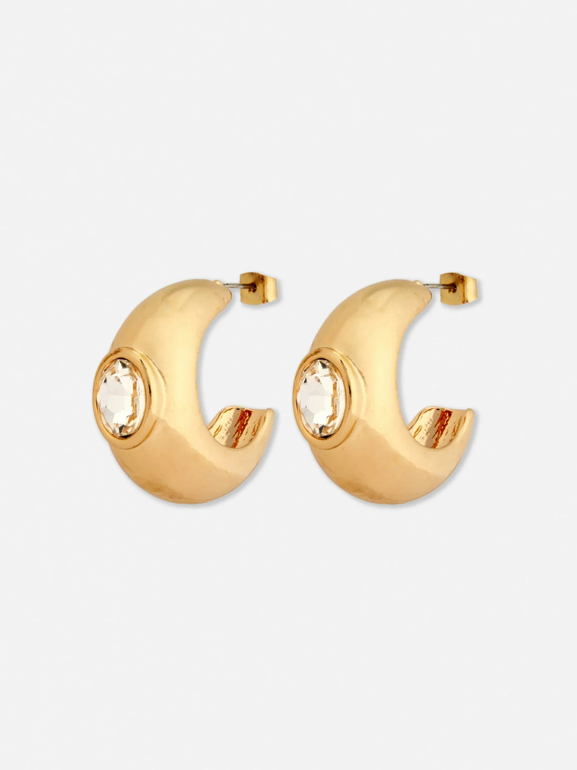 Mujer Primark Bisutería|Pendientes De Aro Gruesos Con Gemas Sintéticas De Rita Ora