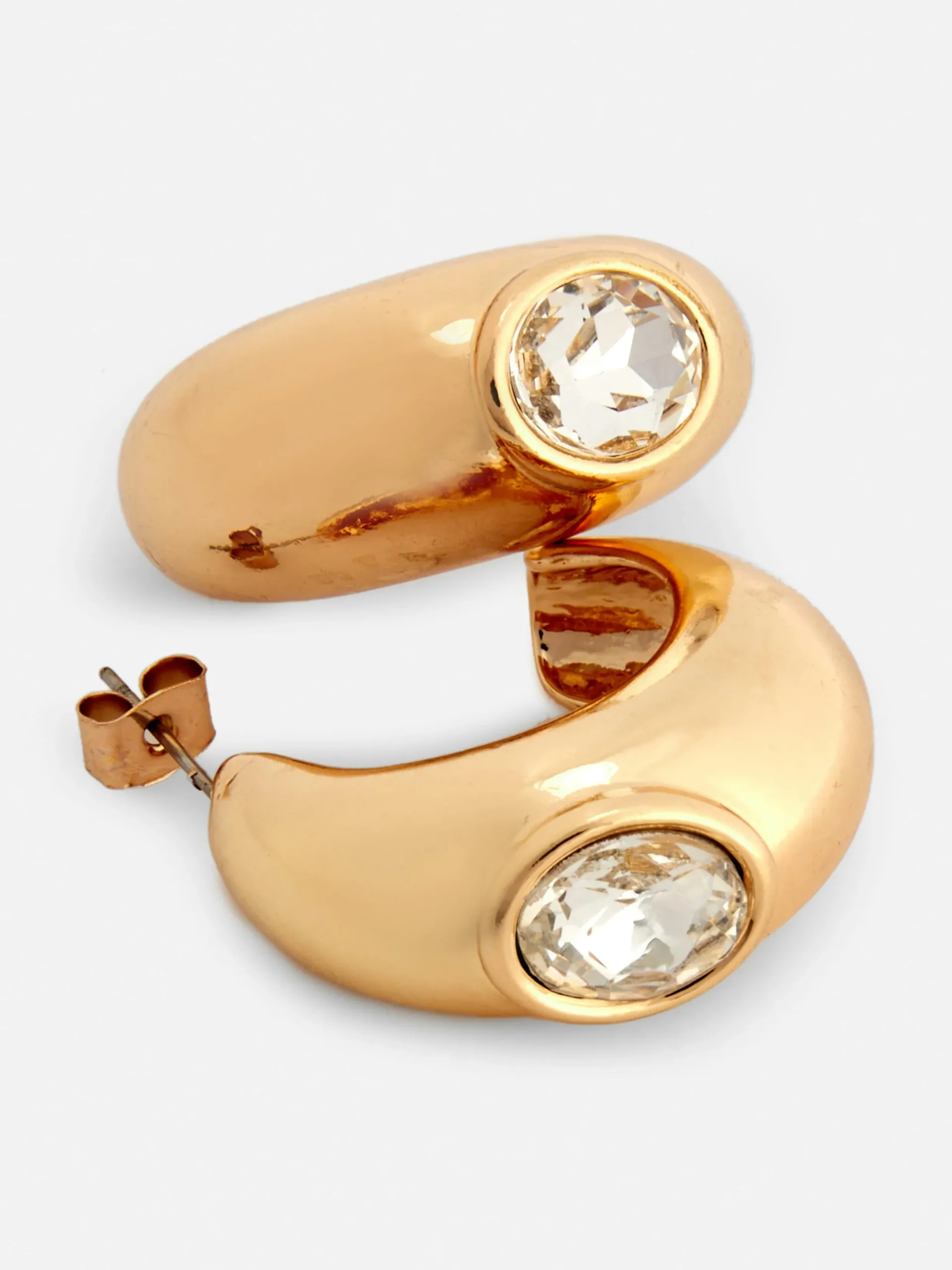 Mujer Primark Bisutería|Pendientes De Aro Gruesos Con Gemas Sintéticas De Rita Ora