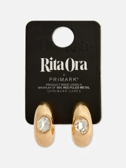 Mujer Primark Bisutería|Pendientes De Aro Gruesos Con Gemas Sintéticas De Rita Ora