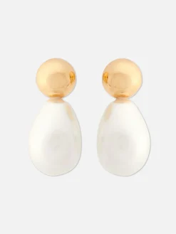 Mujer Primark Bisutería|Pendientes Largos De Perlas Sintéticas