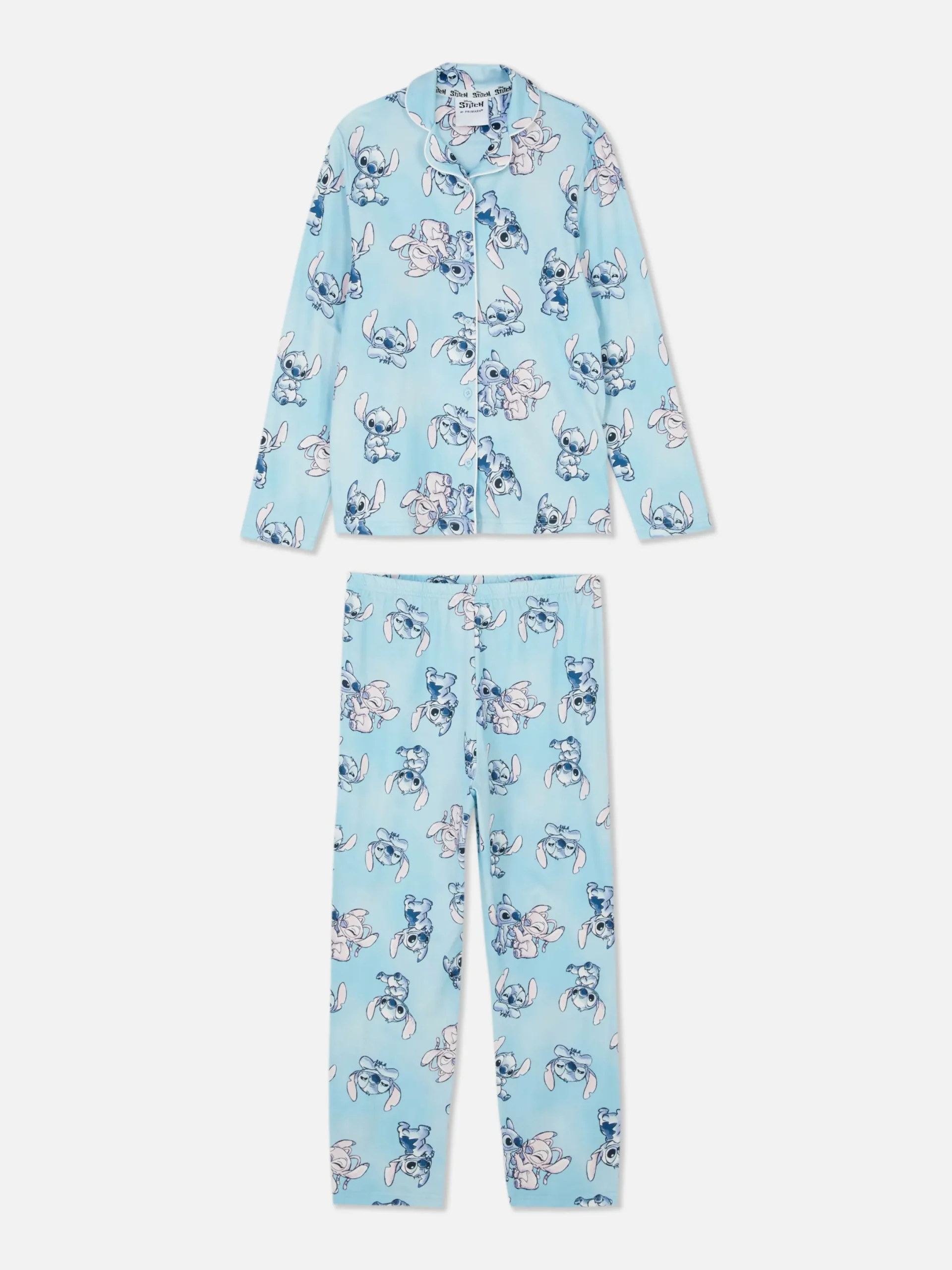 Niños Primark Pijamas Y Ropa Para Dormir|Pijama Con Camisa De Manga Larga De Stitch Y Ángel