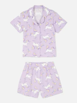 Niños Primark Pijamas Y Ropa Para Dormir|Pijama Con Camisa Y Pantalón Corto De Unicornios