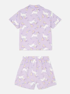 Niños Primark Pijamas Y Ropa Para Dormir|Pijama Con Camisa Y Pantalón Corto De Unicornios