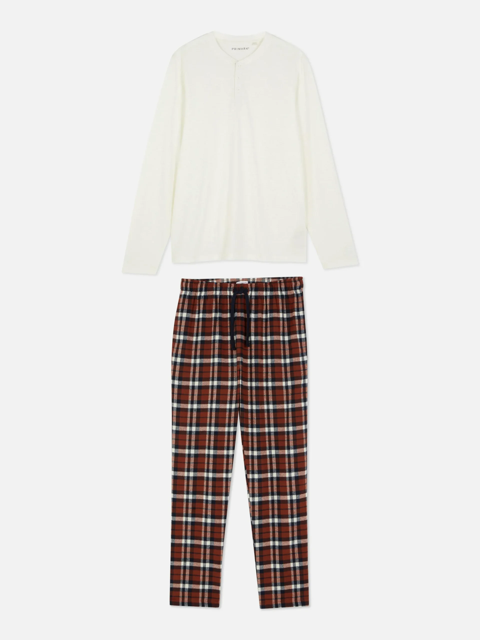 Hombre Primark Pijama|Pijama Largo Con Acabado Cepillado