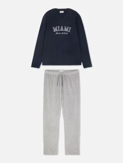 Hombre Primark Pijama|Pijama Largo Con Estampado «Miami»