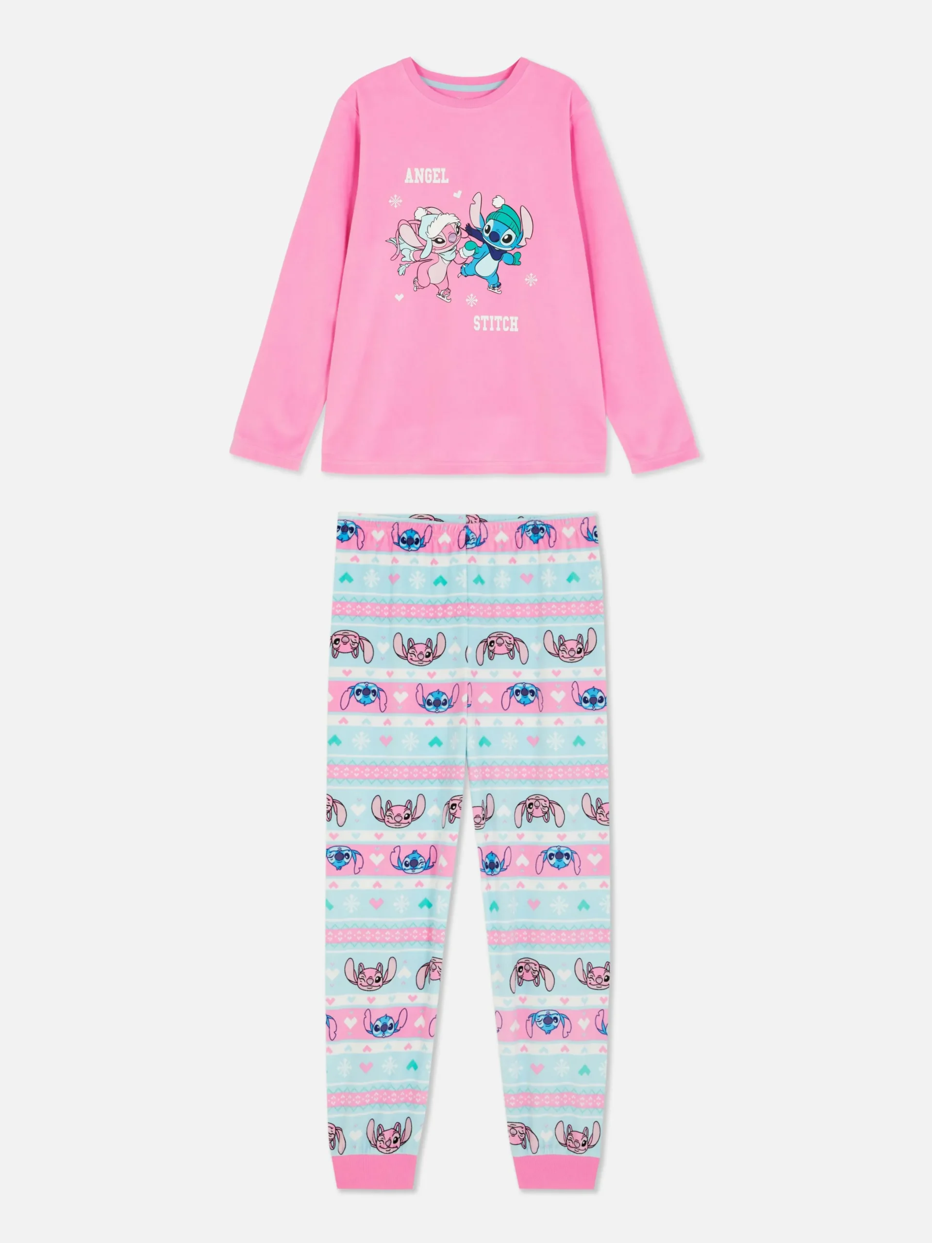 Niños Primark Pijamas Y Ropa Para Dormir|Pijama Largo Con Grecas Alpinas De Stitch De Disney