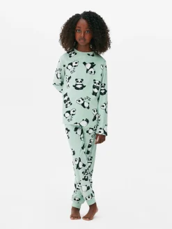 Niños Primark Pijamas Y Ropa Para Dormir|Pijama Largo De Velvetón Con Pandas