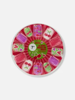 Primark Uñas Postizas|Pintalabios Mate Miniuñas Postizas A Presión Con Cerezas De PS...