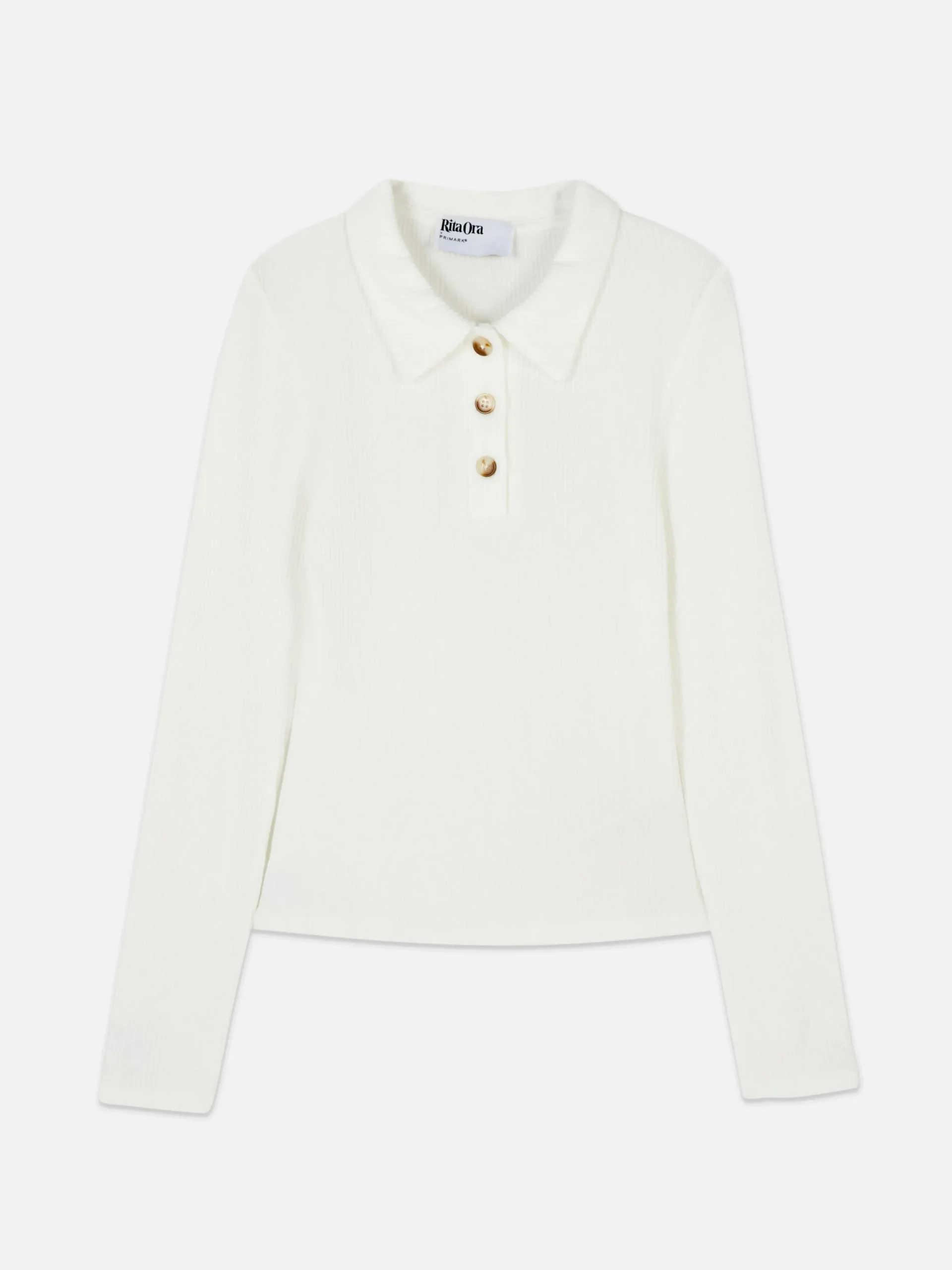 Mujer Primark Tops Y Camisetas|Polo Acanalado De Manga Larga De Rita Ora
