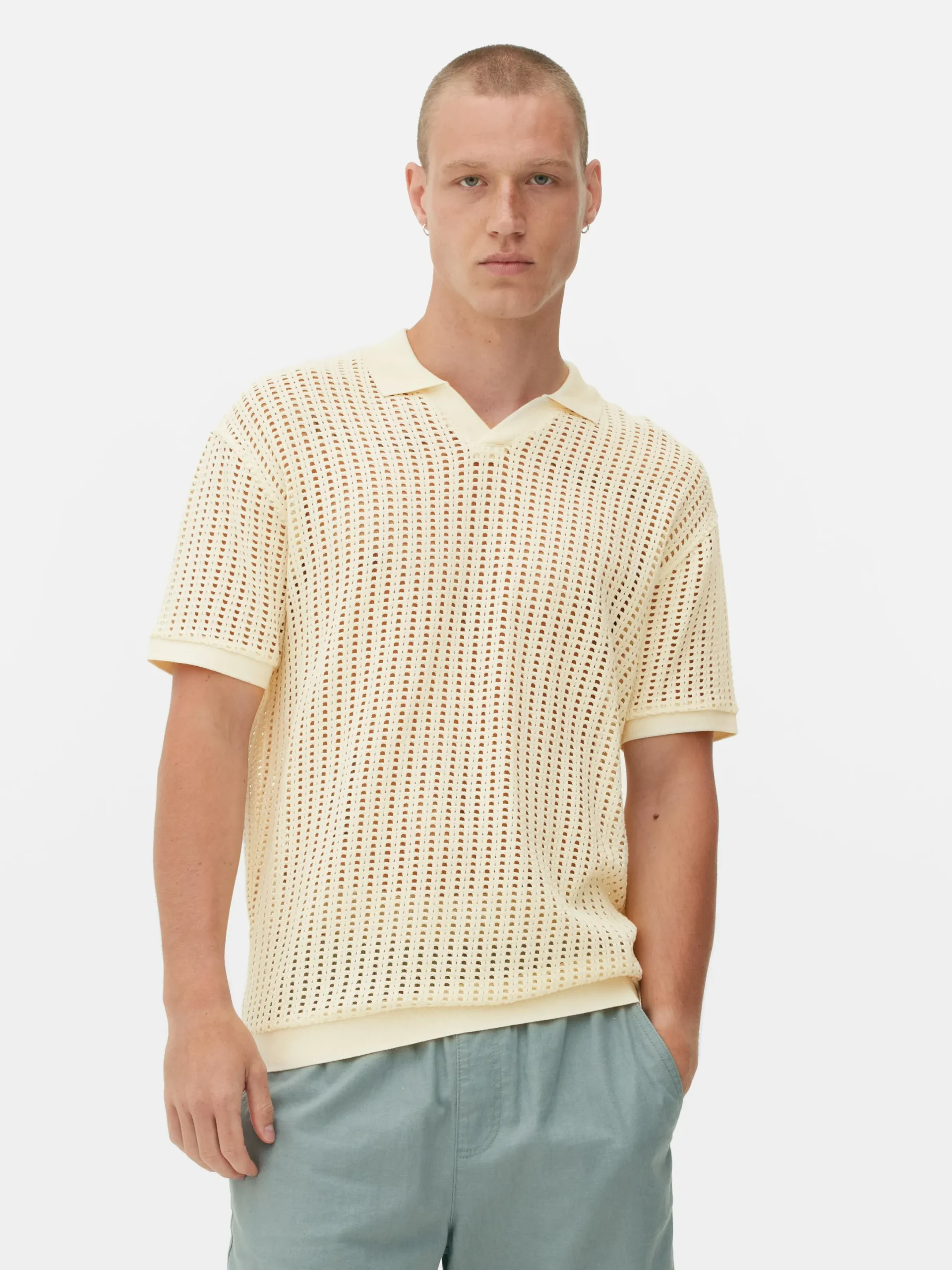Hombre Primark Tops Y Camisetas|Polo De Crochet Calado