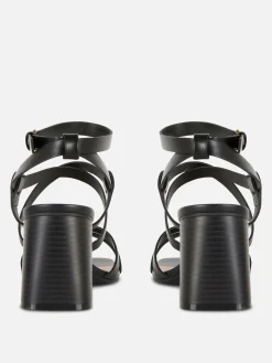 Mujer Primark Tacones|Sandalias De Tacón Grueso Con Tira Cruzada