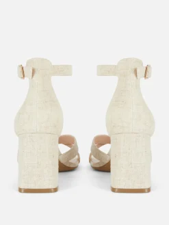 Mujer Primark Tacones|Sandalias De Tacón Y Horma Ancha Con Tira Tejida