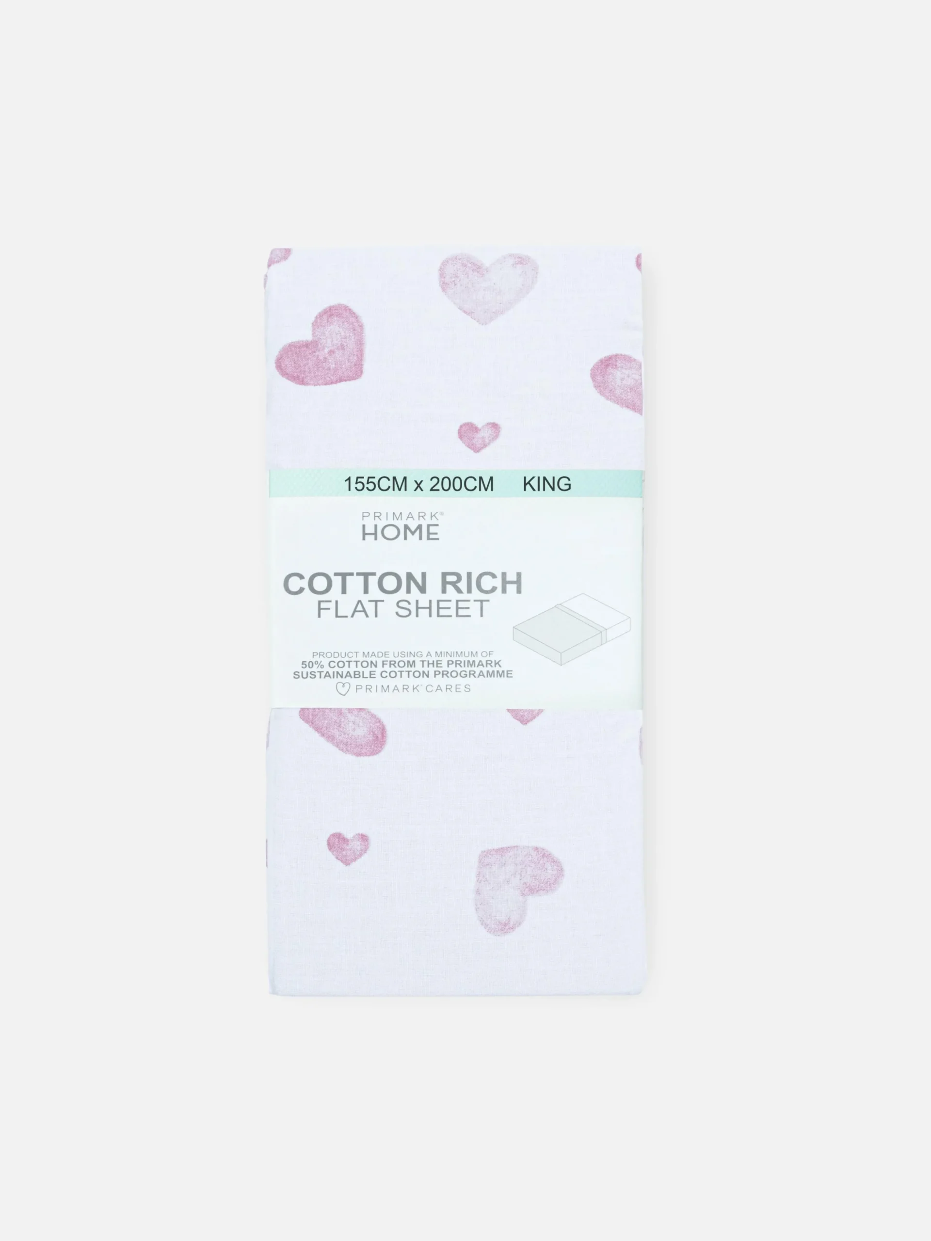 Primark Sábanas Y Fundas De Almohada|Sábana Encimera Con Corazones Para Cama King Size