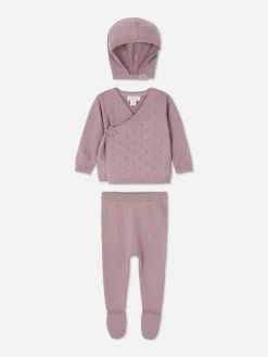 Primark Conjuntos Y Sets|Set Con Cárdigan, Leggings Y Gorra De Punto A Juego