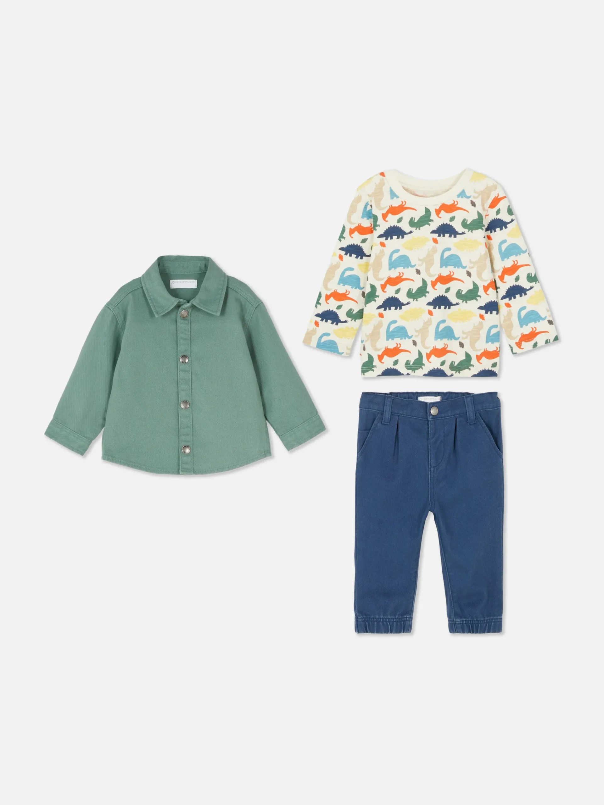 Primark Conjuntos Y Sets|Set De Camisa-chaqueta, Chinos Y Camiseta De Dinos