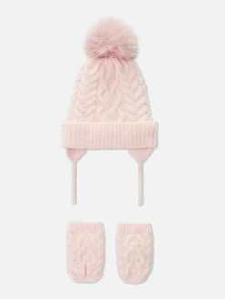 Primark Gorros, Sombreros Y Manoplas|Set De Gorro Y Manoplas De Punto De Ochos