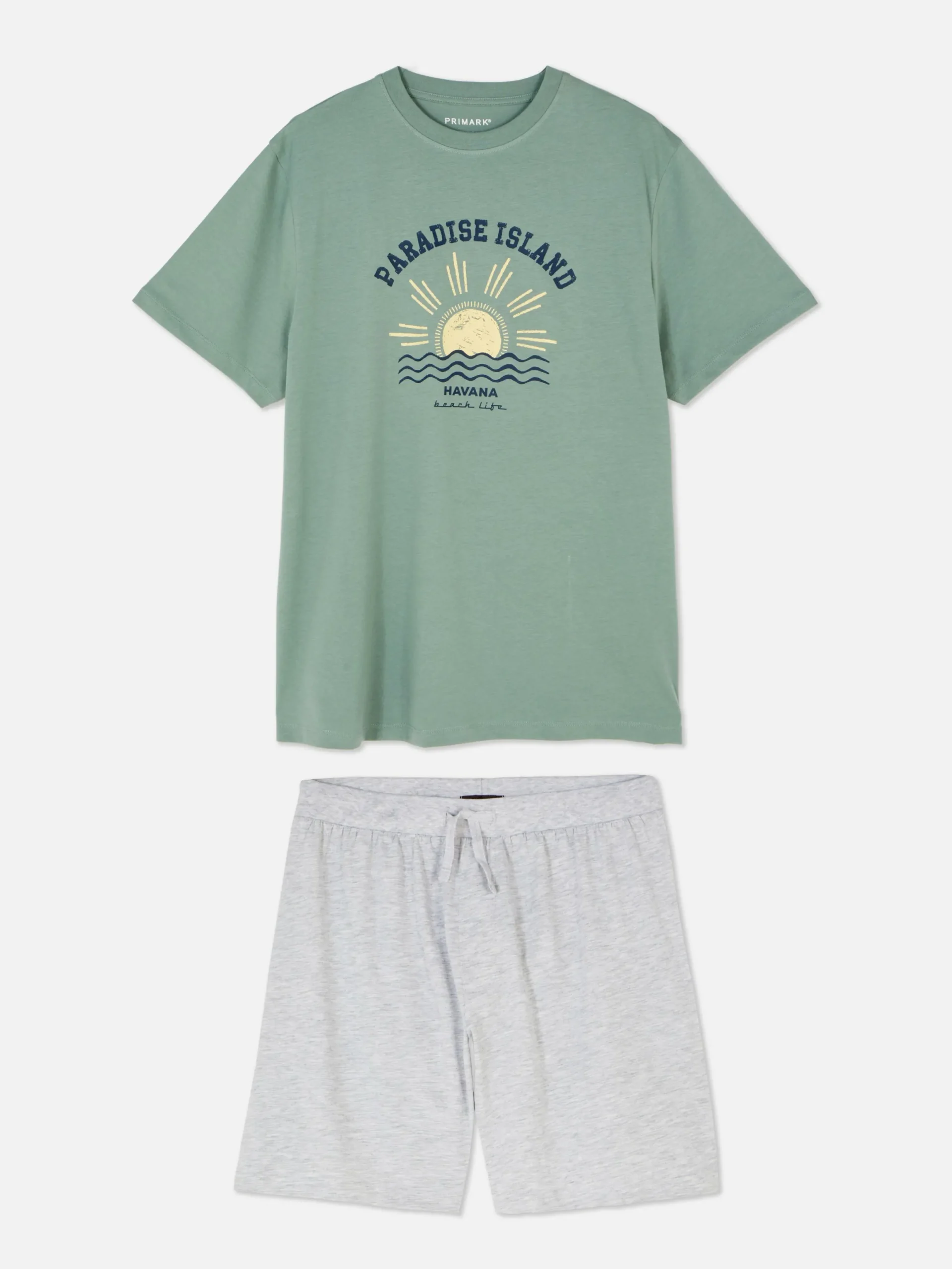 Hombre Primark Pijama|Set De Pijama De Pantalones Cortos Y Camiseta