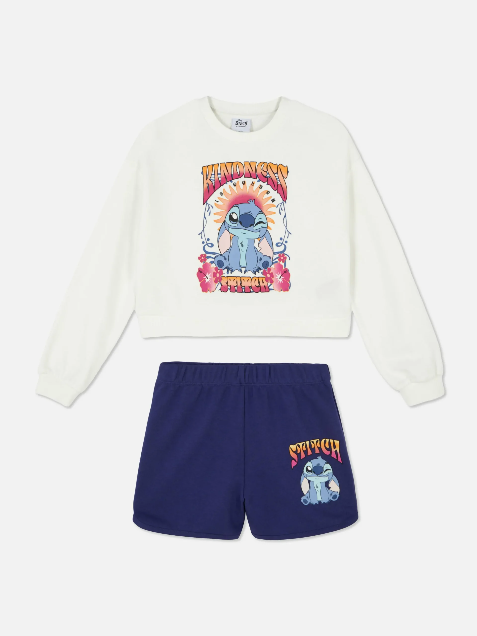 Niños Primark Sudaderas Con Y Sin Capucha|Conjuntos Y Sets|Set De Sudadera Y Pantalón Corto De Stitch De Disney