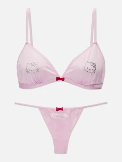 Mujer Primark Sets De Lencería|Set De Sujetador Y Tanga Con Strass De Hello Kitty