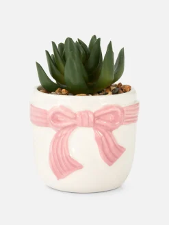 Primark Plantas Y Flores Artificiales|Suculenta Artificial En Maceta Con Lazo