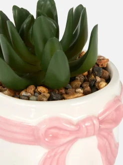 Primark Plantas Y Flores Artificiales|Suculenta Artificial En Maceta Con Lazo