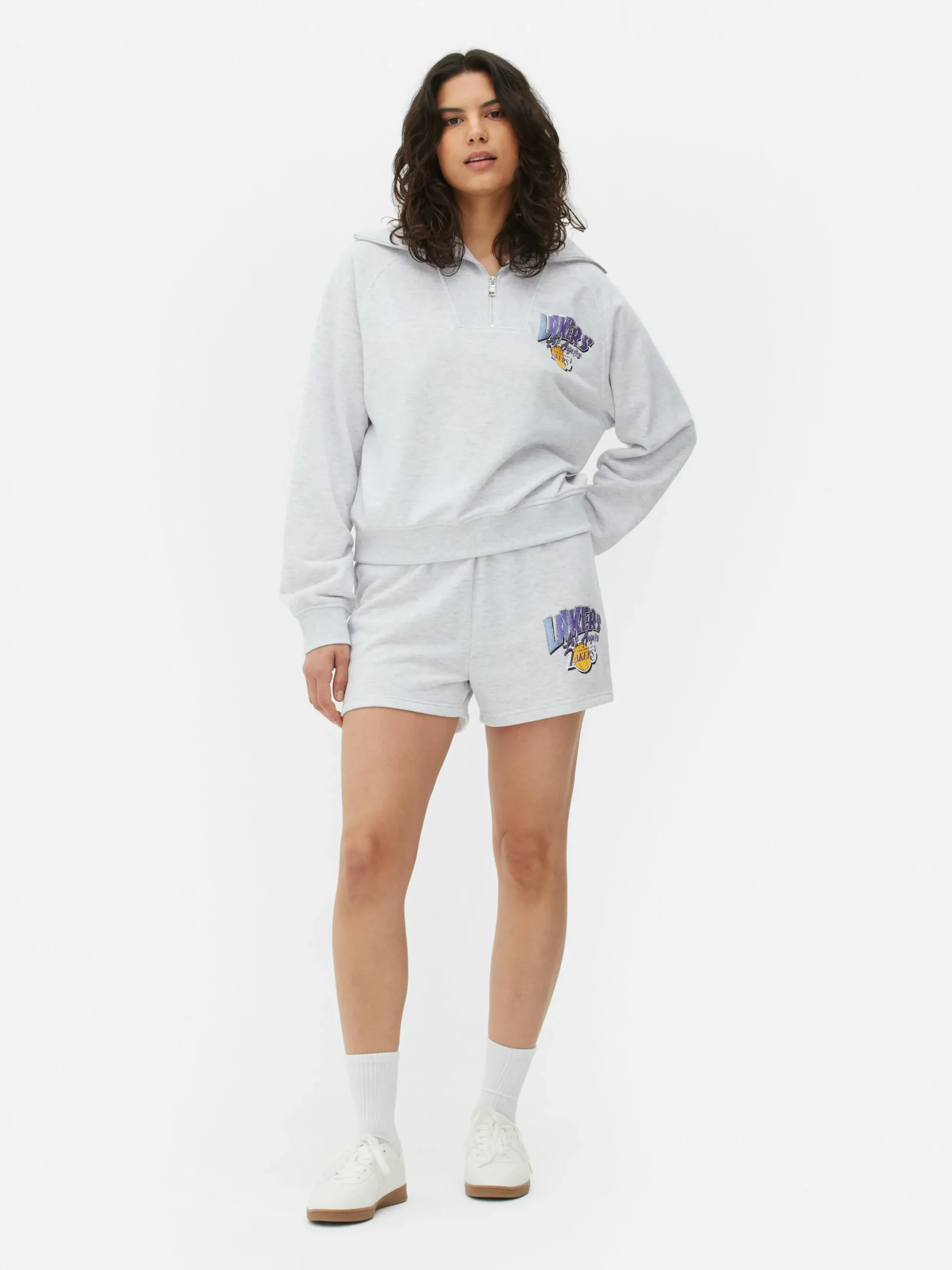 Mujer Primark Sudaderas Con Y Sin Capucha|Sudadera Con 1/2 Cremallera De Los Lakers De La NBA