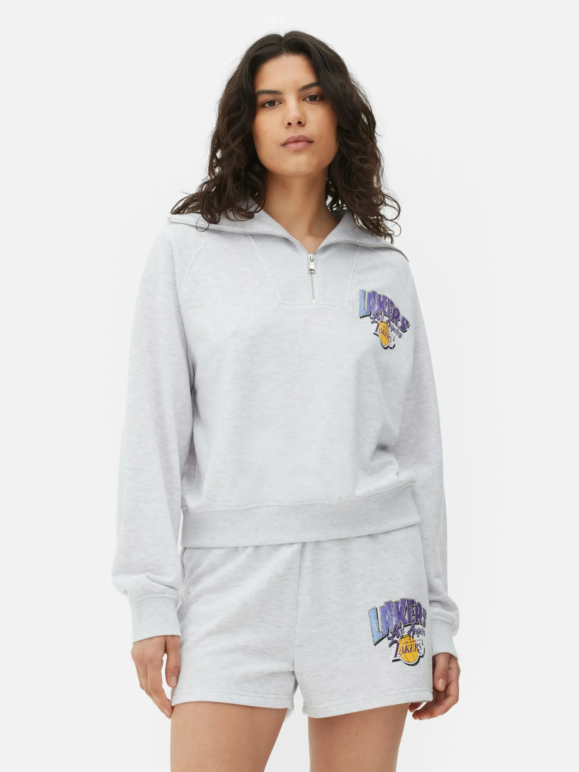 Mujer Primark Sudaderas Con Y Sin Capucha|Sudadera Con 1/2 Cremallera De Los Lakers De La NBA