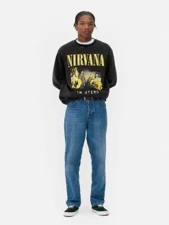 Hombre Primark Camisetas Y Sudaderas Con Estampado Gráfico|Sudaderas Con Y Sin Capucha|Sudadera Con Efecto Lavado De Nirvana
