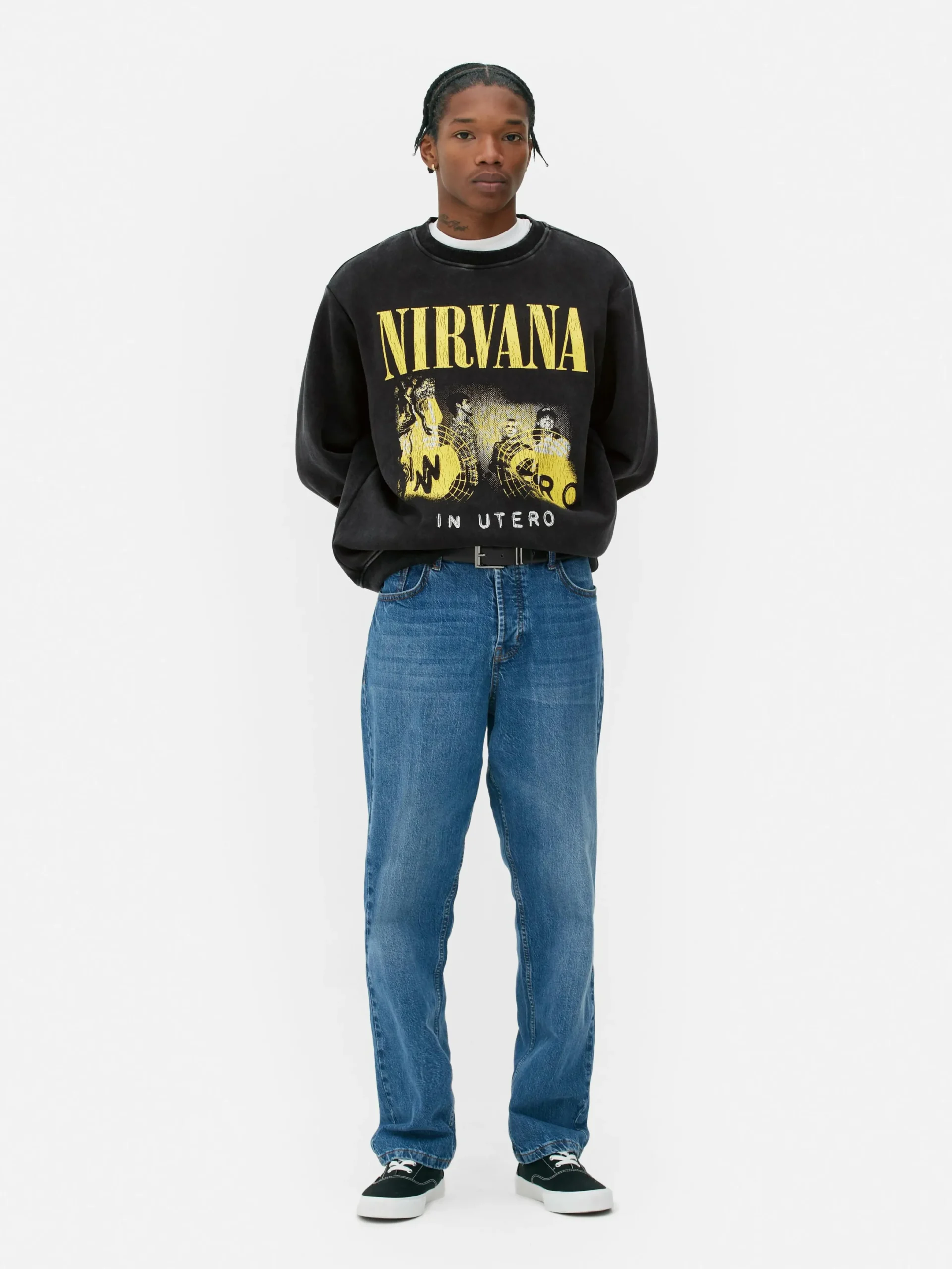 Hombre Primark Camisetas Y Sudaderas Con Estampado Gráfico|Sudaderas Con Y Sin Capucha|Sudadera Con Efecto Lavado De Nirvana
