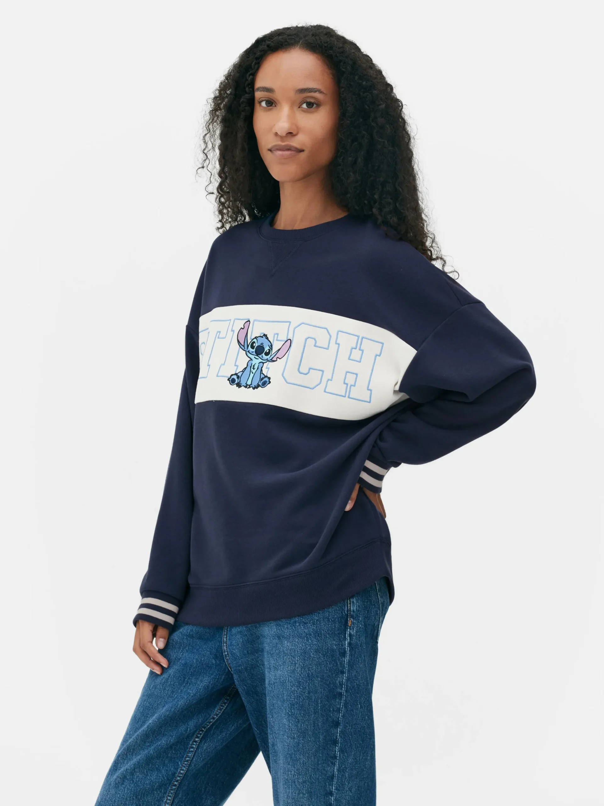 Mujer Primark Sudaderas Con Y Sin Capucha|Sudadera Con Texto En Contraste De Stitch De Disney