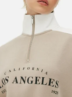 Mujer Primark Sudaderas Con Y Sin Capucha|Sudadera De Cuello Chimenea Con Estampado Gráfico