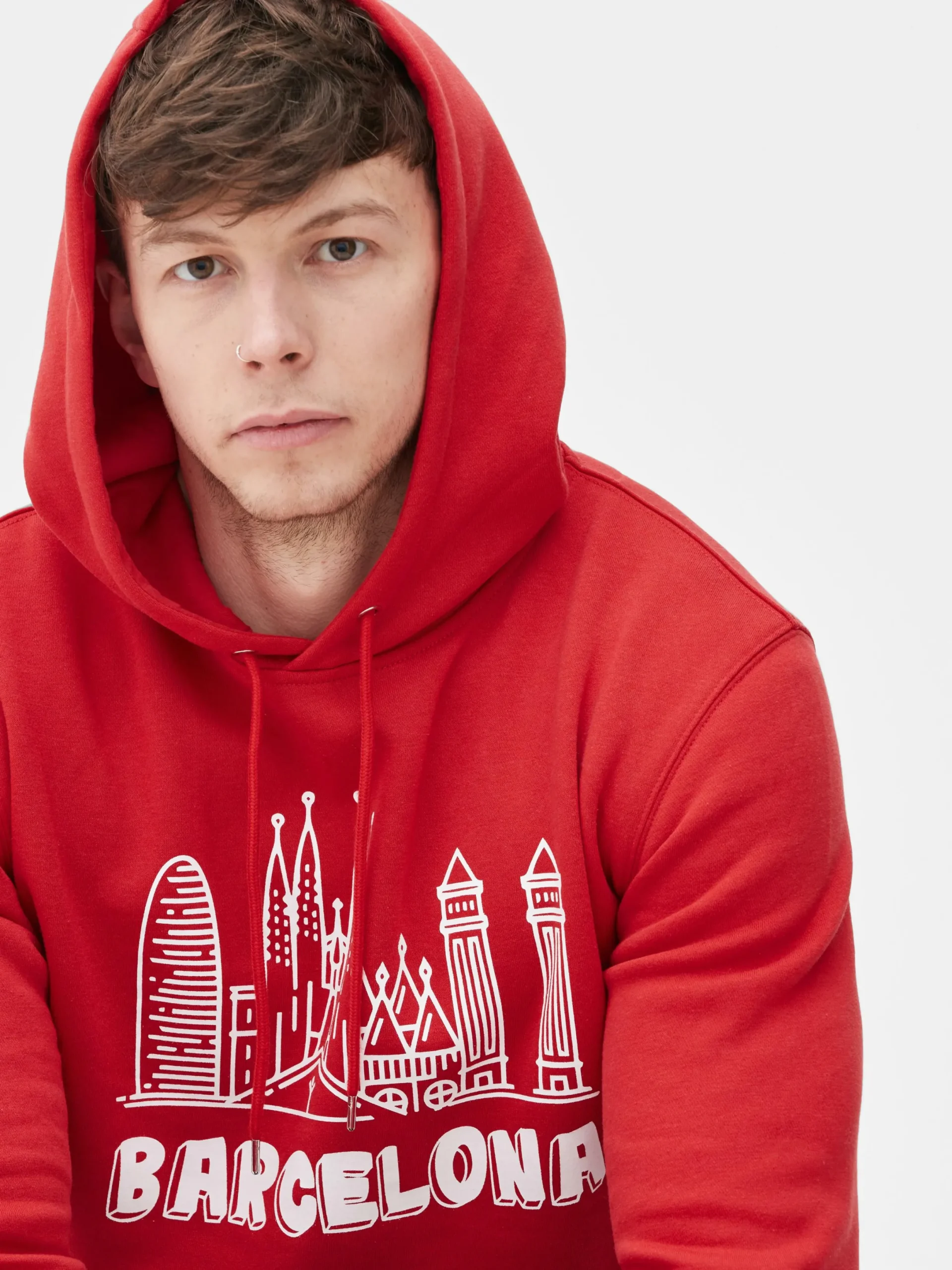 Hombre Primark Sudaderas Con Y Sin Capucha|Sudadera De Manga Larga Con Capucha «Barcelona»
