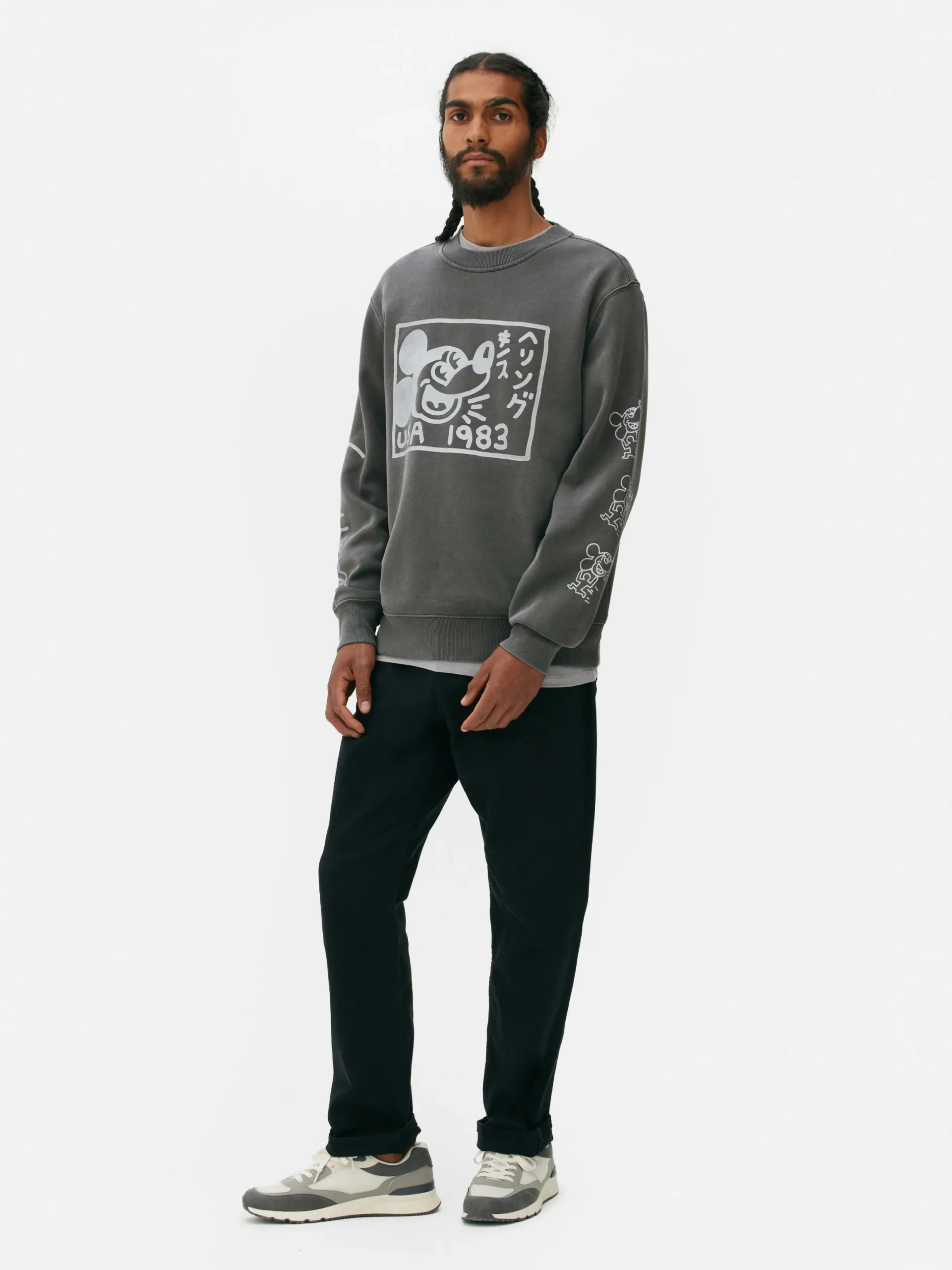 Hombre Primark Camisetas Y Sudaderas Con Estampado Gráfico|Sudaderas Con Y Sin Capucha|Sudadera De Mickey Mouse De Disney X Keith Haring