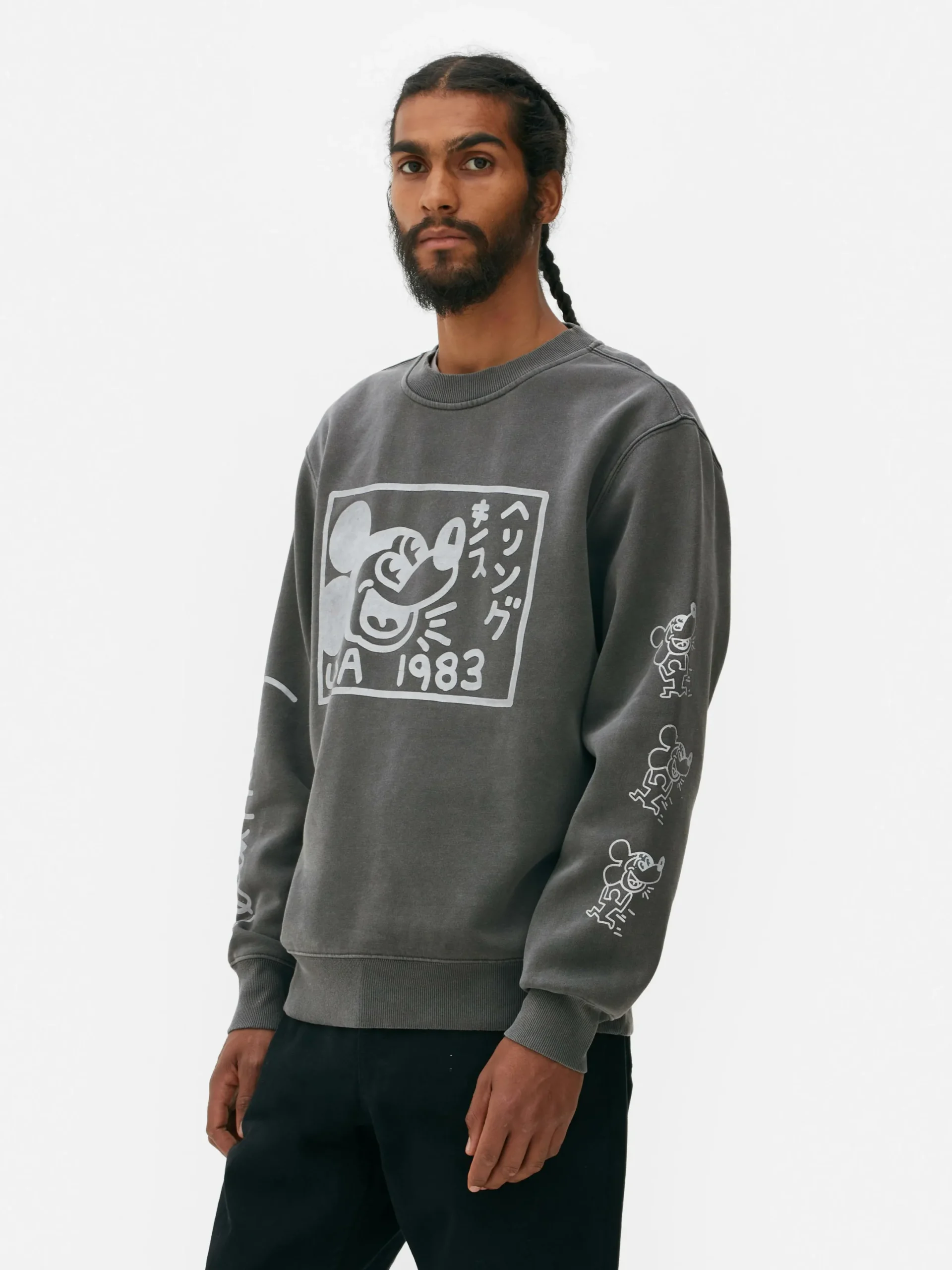 Hombre Primark Camisetas Y Sudaderas Con Estampado Gráfico|Sudaderas Con Y Sin Capucha|Sudadera De Mickey Mouse De Disney X Keith Haring