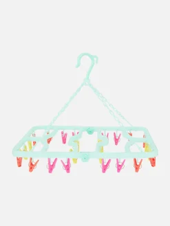 Primark Almacenamiento De Pared Y Perchas|Tendedero Plegable Con 24 pinzas