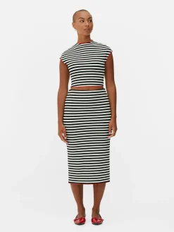 Mujer Primark Moda Gótica|Tops Y Camisetas|Top A Rayas Beetlejuice X Colleen Atwood