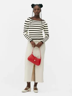 Mujer Primark Jerseys Y Cárdigans|Top Acanalado Con Cuello Barco